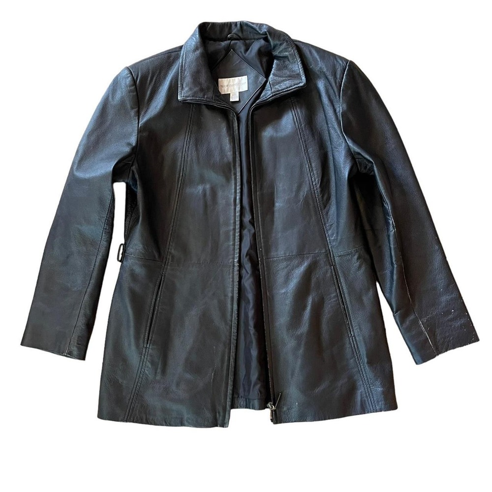 The black oversized leather jacket